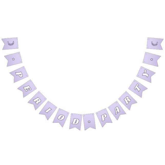 Niedlicher Lavender Lila Funky Lettering Wimpelkette (Alle)