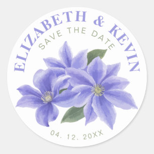 Niedlicher Lavender Lila klassische Hochzeit speic Runder Aufkleber