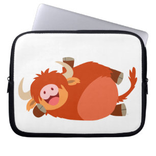 Niedlicher Lazy-Cartoon Hochland-Kuh Laptop-Sieb Laptopschutzhülle