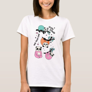 Niedlicher Lazy Panda Cartoon - langsamer T-Shirt