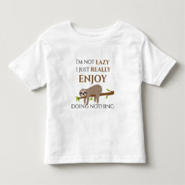 Niedlicher Lazy Sloth, der auf Baumwoll-Funny-Text Kleinkind T-shirt