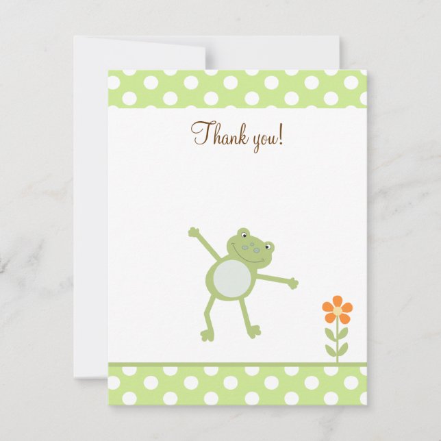 Niedlicher Leapfrog Leap Froggy Vielen Dank für Ih Dankeskarte (Vorderseite)