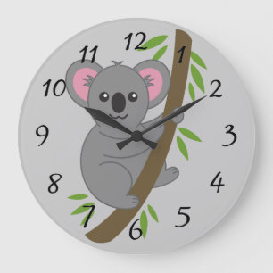 Niedlicher lebhafter Koala Bär Große Wanduhr