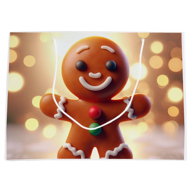 Niedlicher Lebkuchen Große Geschenktüte (Vorderseite)