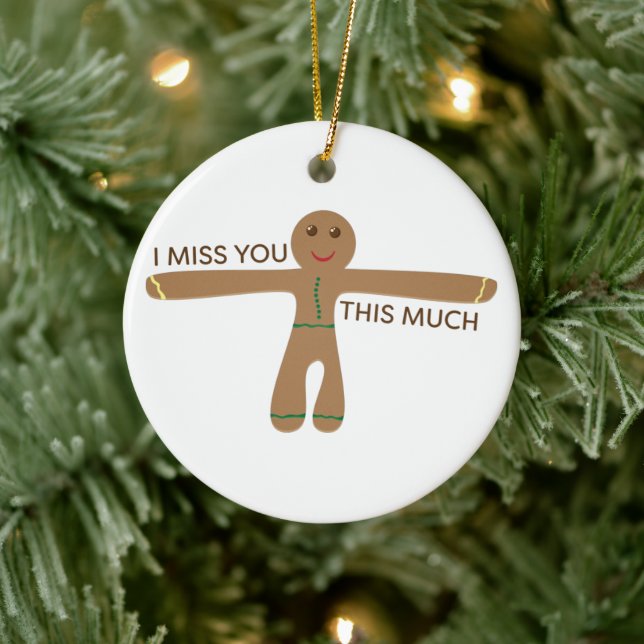 Niedlicher Lebkuchen - ich vermisse Sie so sehr Keramik Ornament (Baum)