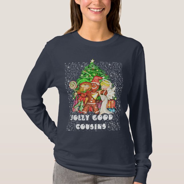 Niedlicher Lebkuchenmann und -freunde T-Shirt (Vorderseite)