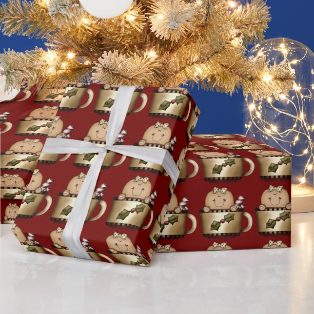 Niedlicher Lebkuchenmann, Weihnachten, Urlaub Geschenkpapier (Feiertage)