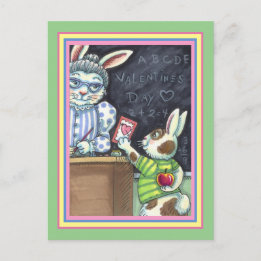 NIEDLICHER LEHRER-BUNNY-RABBIT FEIERTAGSPOSTKARTE