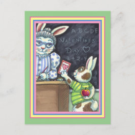 NIEDLICHER LEHRER-BUNNY-RABBIT FEIERTAGSPOSTKARTE