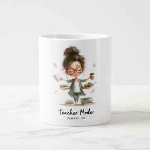 Niedlicher Lehrer Cartoon mit "Lehrermodus immer e Jumbo-Tasse