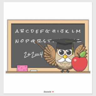 Niedlicher Lehrer mit Apple-Cartoon Aufkleber