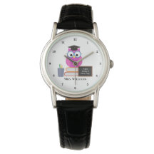 Niedlicher Lehrer Pink Owl Teacher School
