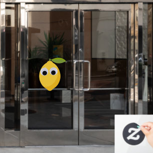Niedlicher Lemon-Charakter mit Googly Eyes Fensteraufkleber