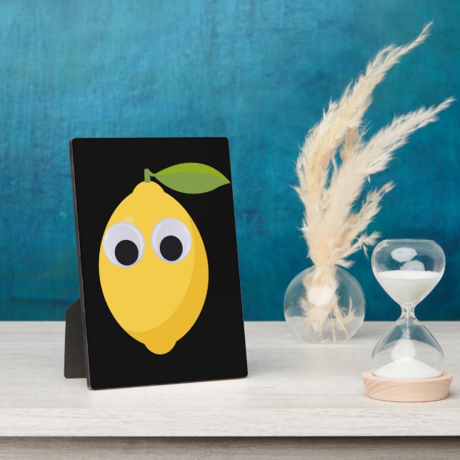 Niedlicher Lemon-Charakter mit Googly Eyes Fotoplatte (Seite)