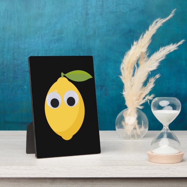 Niedlicher Lemon-Charakter mit Googly Eyes Fotoplatte (Seite)