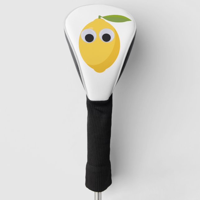 Niedlicher Lemon-Charakter mit Googly Eyes Golf Headcover (Vorderseite)