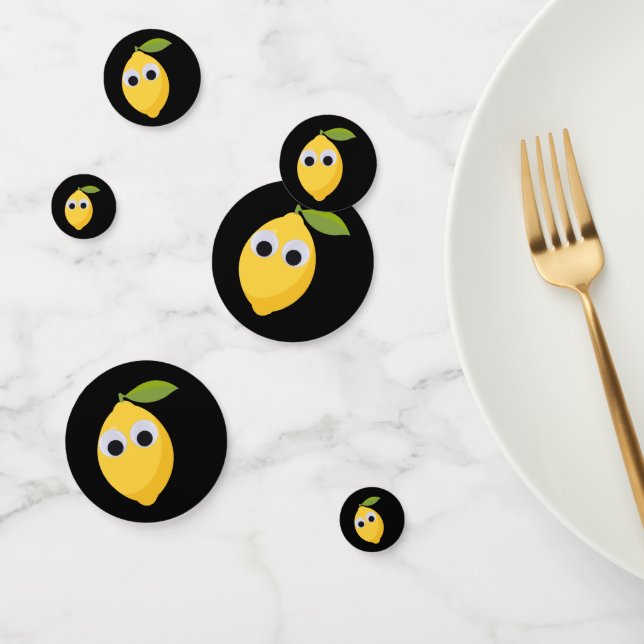 Niedlicher Lemon-Charakter mit Googly Eyes Konfetti (Gruppe)