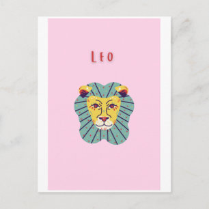Niedlicher Leo, Tierkreiszeichen, Sternzeichen Dru Postkarte