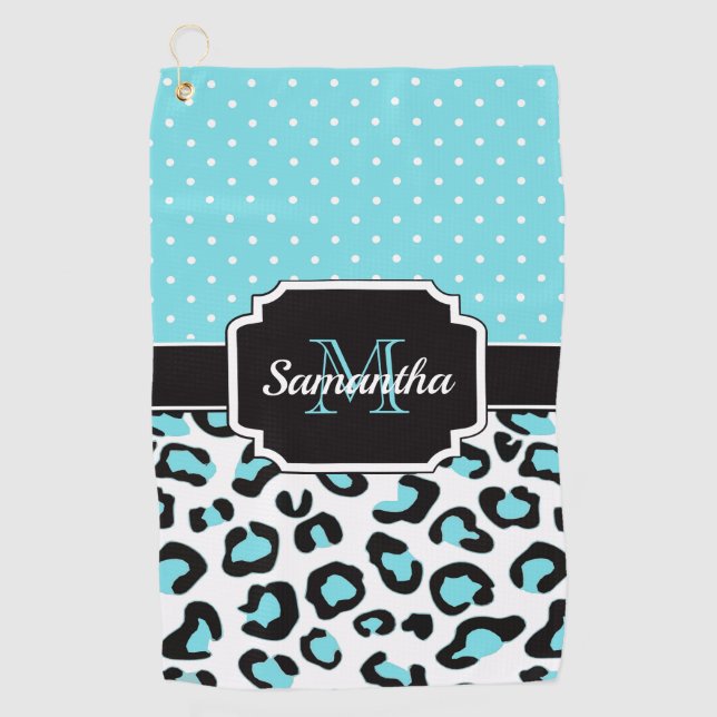 Niedlicher Leopard-Druck Golfhandtuch (Vorderseite)