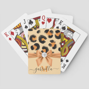 Niedlicher Leopard-Druck Spielkarten