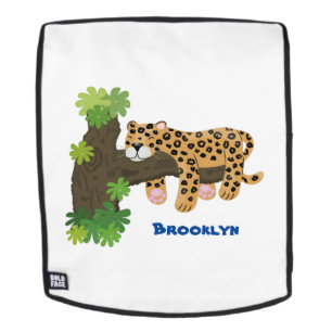 Niedlicher Leopardenschlaf in Cartoon-Abbildung Rucksack