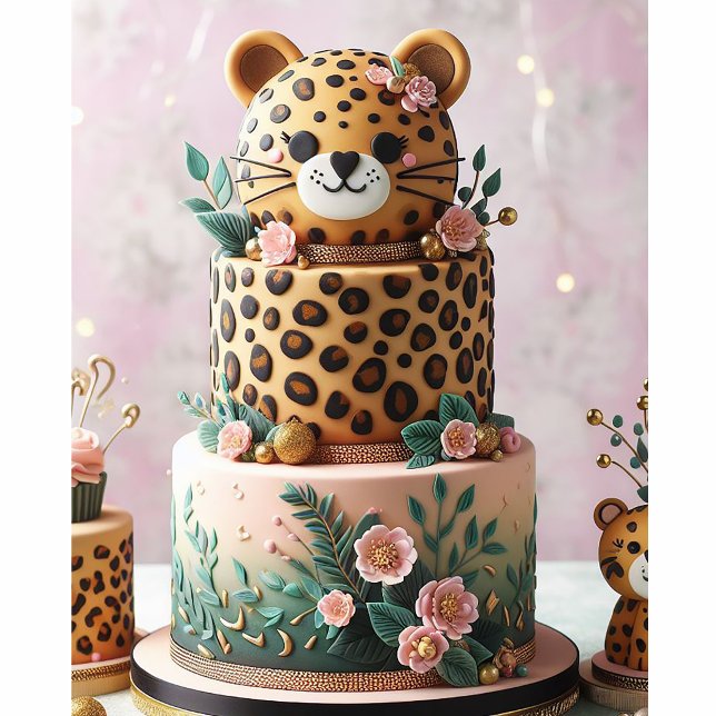 NIEDLICHER LEOPARER-LAYERKABEL (Baby Leopard Layer Cake Baby Shower Invitation)