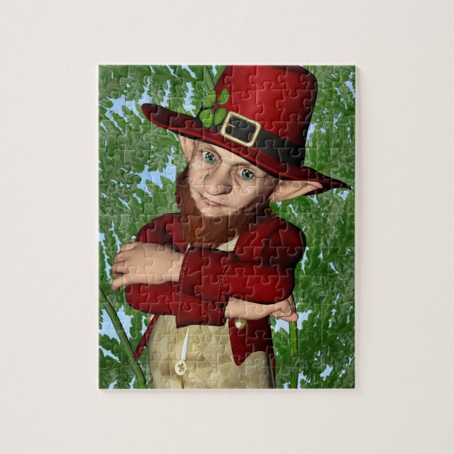 Niedlicher Leprechaun Shamrock Irische Folklore Ku (Vertikal)