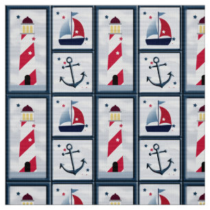 Niedlicher Leuchtturm Anchor Stoff
