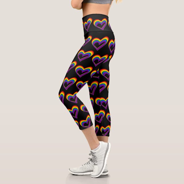 Niedlicher LGBT-Regenbogen-Muster-Gay Pride LGBTQ Capri Leggings (Links)