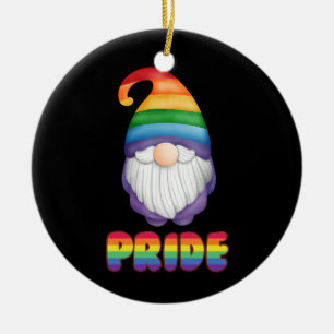 Niedlicher LGBTQ-Stolz Farbiger Regenbogen-benutze Keramik Ornament