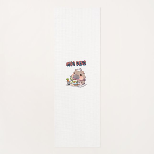 Niedlicher liebenswerter Moo-Deng-Babyfett Hippopo Yogamatte (Vorderseite)