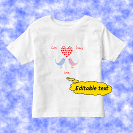 Niedlicher Liebesvogeltext Kleinkind T-shirt