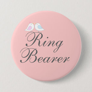 Niedlicher Liebevögel Ring-Träger Button