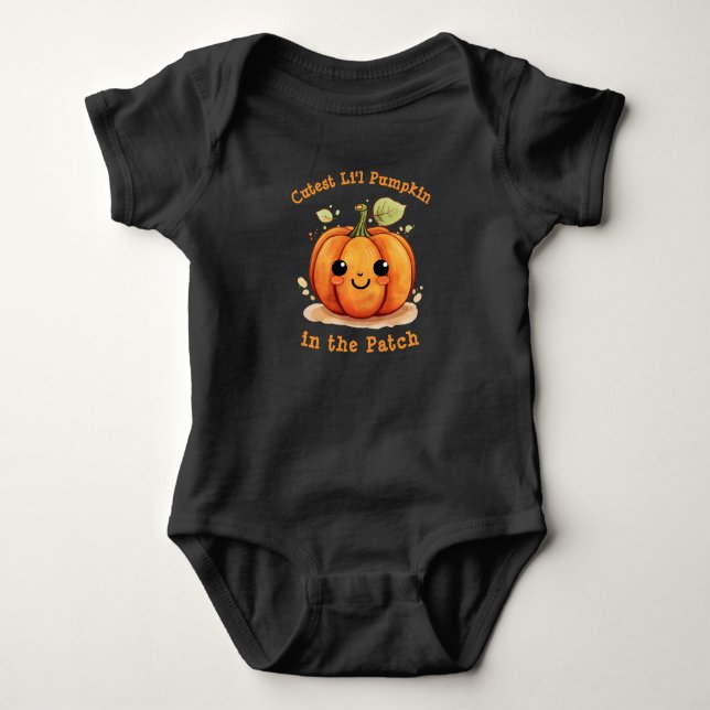 Niedlicher Li'l Pumpkin Halloween Baby Strampler (Vorderseite)