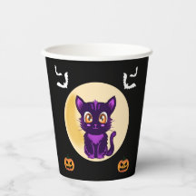 Niedlicher Lila Cartoon Katzenkinder Halloween-Par