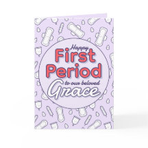 Niedlicher Lila Cartoon Pad Tampon Erster Zeitraum