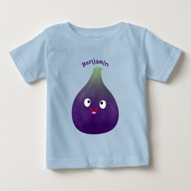 Niedlicher, lila Feigenfrucht-Cartoon Baby T-shirt (Vorderseite)