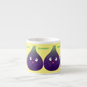 Niedlicher, lila Feigenfrucht-Cartoon Espressotasse