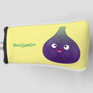 Niedlicher, lila Feigenfrucht-Cartoon Golf Headcover