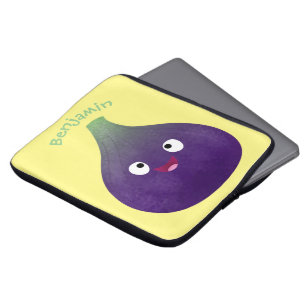 Niedlicher, lila Feigenfrucht-Cartoon Laptopschutzhülle
