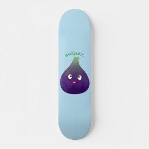 Niedlicher, lila Feigenfrucht-Cartoon Skateboard