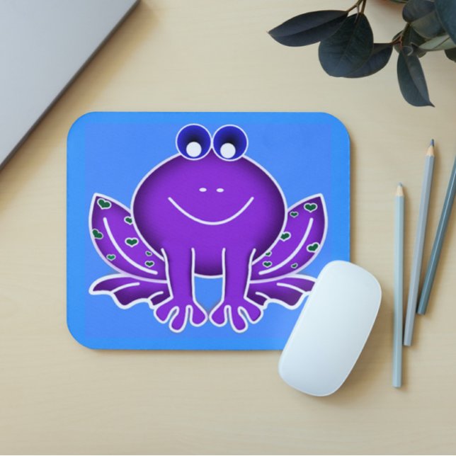 niedlicher lila Frosch Mousepad (Von Creator hochgeladen)