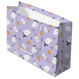 Niedlicher Lila Geist und Pumpkin Große Geschenktüte