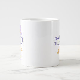 Niedlicher Lila Glitzer Mustache Grandpa Tee Party Jumbo-Tasse