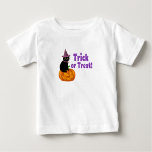 Niedlicher Lila Glitzer Trick oder Treatment Baby T-shirt