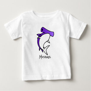 Niedlicher Lila Hai Mit Monogramm Baby T-shirt