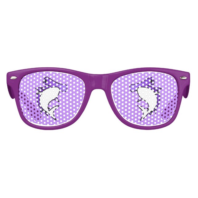 Niedlicher Lila Hammer Head Sharing Cartoon Partybrille (Vorderseite)