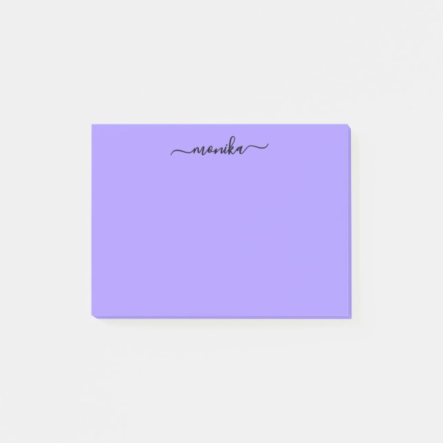 Niedlicher Lila Individuelle Name Post-it Klebezettel (Vorderseite)