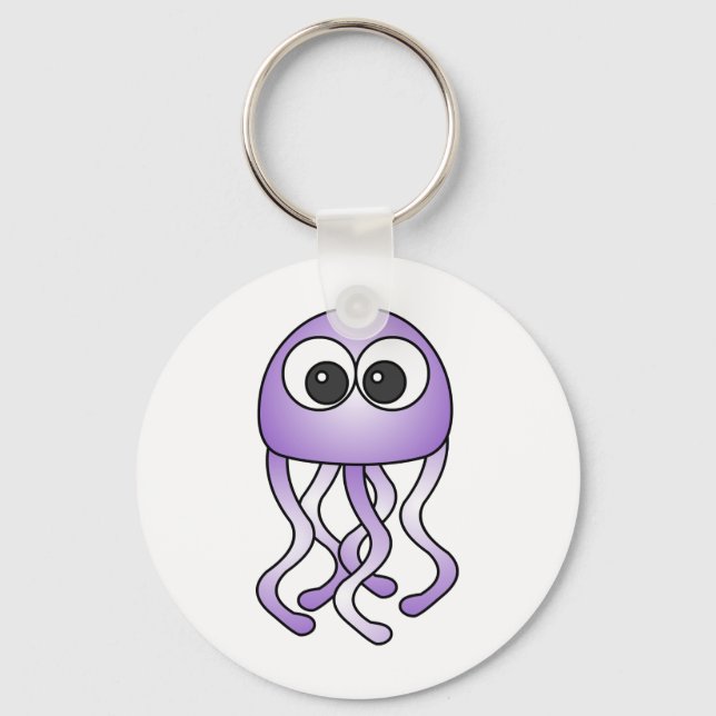 Niedlicher Lila Kawaii-Jellyfish-Schlüsselanhänger Schlüsselanhänger (Vorderseite)