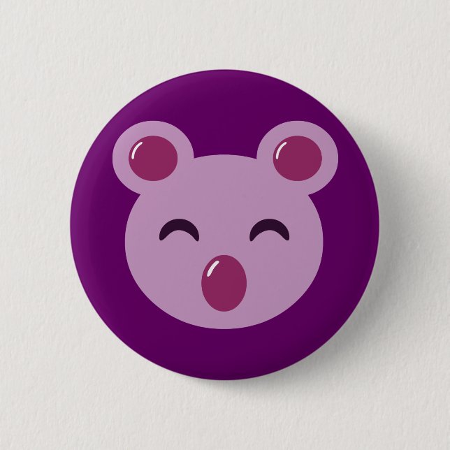 Niedlicher Lila Koala-Bär Button (Vorderseite)